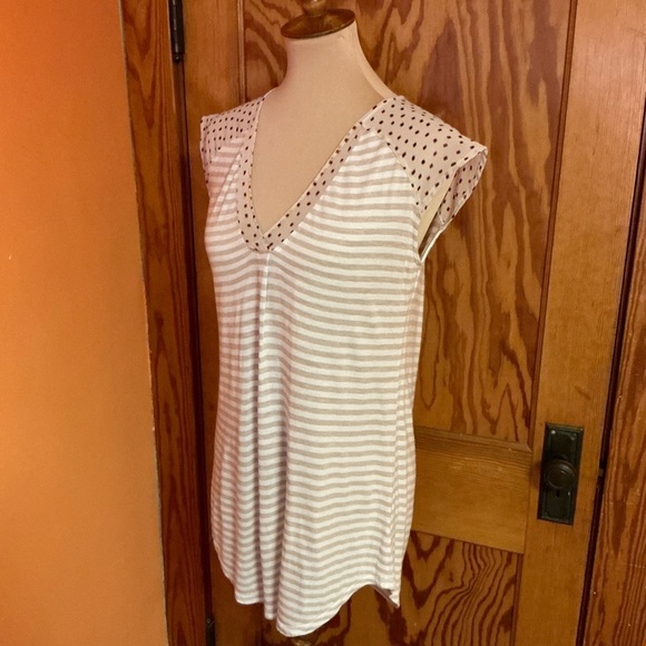 Anthropologie little yellow button striped top - Picture 6 of 8